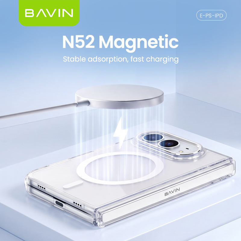 BAVIN PS iPhone Duo Transparent Ultrathin Magnetic Phone Case Shockproof Hinge Protection Phone Cover
