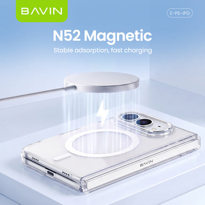 BAVIN PS iPhone Duo Transparent Ultrathin Magnetic Phone Case Shockproof Hinge Protection Phone Cover