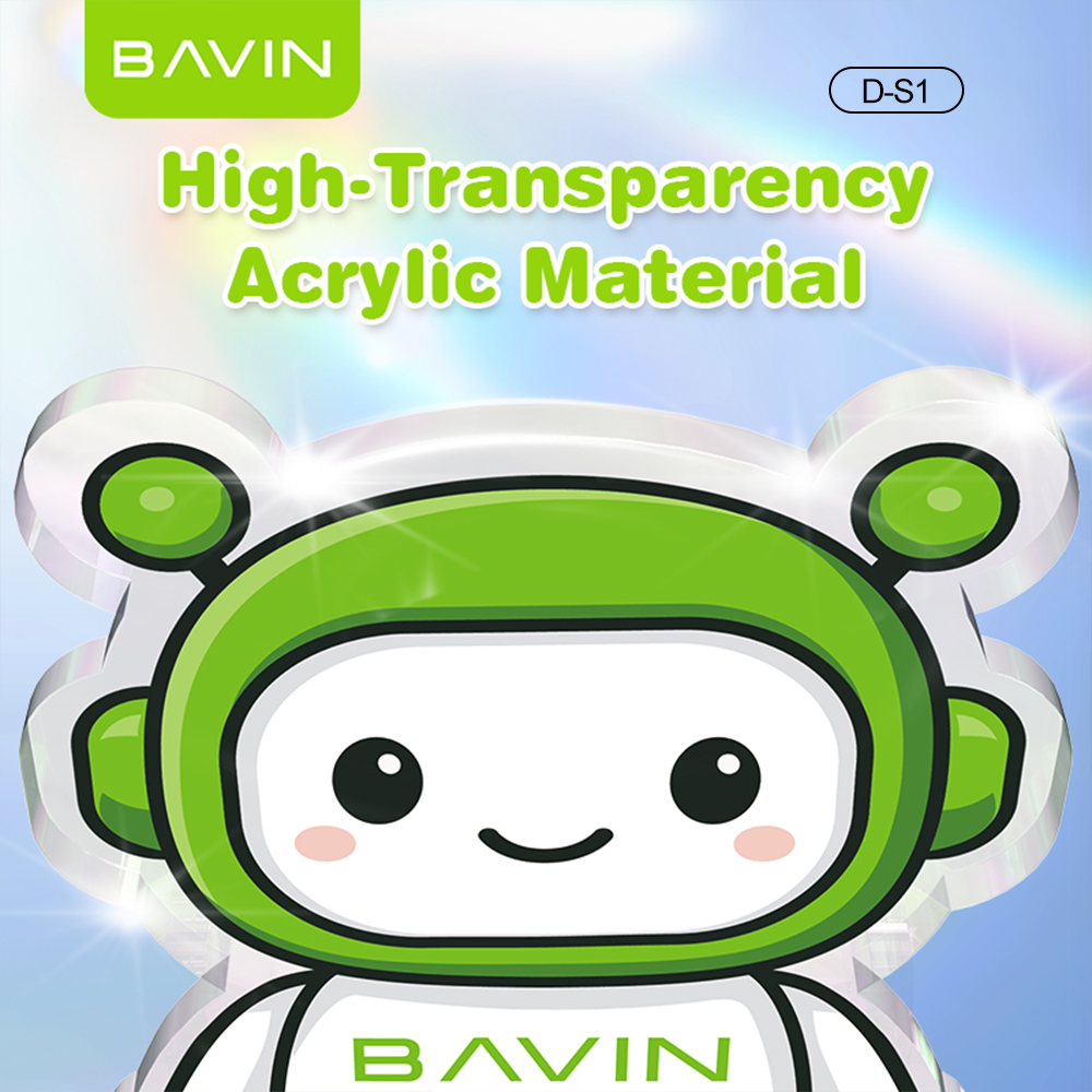 BAVIN Phone Stand Acrylic Transparent Robot Design Holder for Desk Compatible for Smartphones