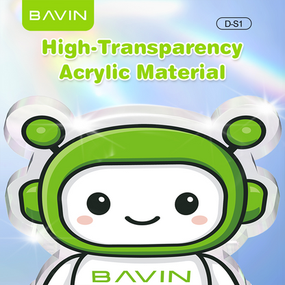 BAVIN Phone Stand Acrylic Transparent Robot Design Holder for Desk Compatible for Smartphones