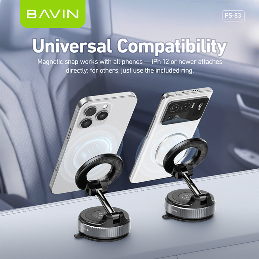 BAVIN D-S-PS83 Magnetic Car Mount Dashboard / Windshield Holder w/ 360° Rotation for Smartphones