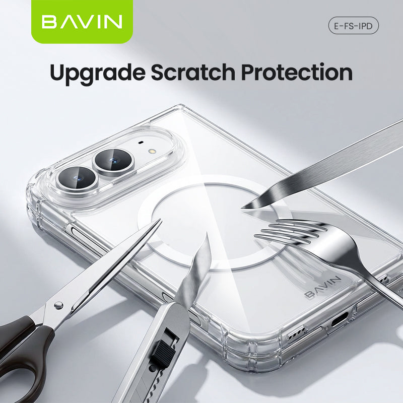 BAVIN iPhone Duo Transparent Ultra Slim Magnetic Phone Case | Anti-Yellowing, Shockproof Phone Cover