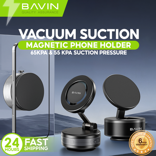 BAVIN D-S-PS78 Portable Magnetic Phone Holder w/ Vacuum Grip & Multi-Angle Adjustment