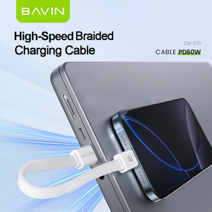 BAVIN U-CB370 60W Fast Charging Mini Cable 25cm for Type-C to Type-C & Type-C to iPhone