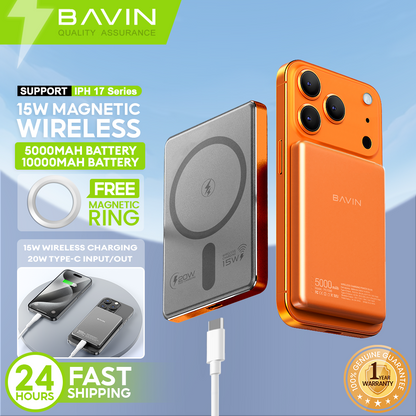 BAVIN Y-PC1106 10000mAh Ultra-Thin Magnetic Wireless Powerbank