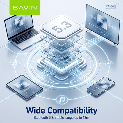BAVIN BM57 450W Party Speaker 40000mAh Bluetooth 5.3 Speaker with 2 Wireless Microphones & LED Light