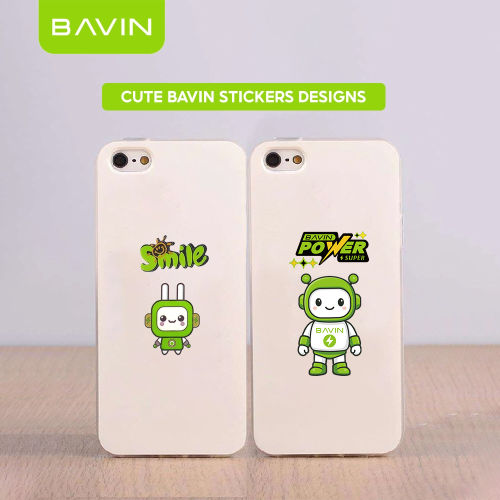 BAVIN Cute Cartoon Character Stickers Transparent DIY Decorative Sticker Suitable for Powerbank, Laptop & Smartphones
