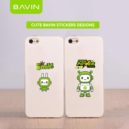 BAVIN Cute Cartoon Character Stickers Transparent DIY Decorative Sticker Suitable for Powerbank, Laptop & Smartphones