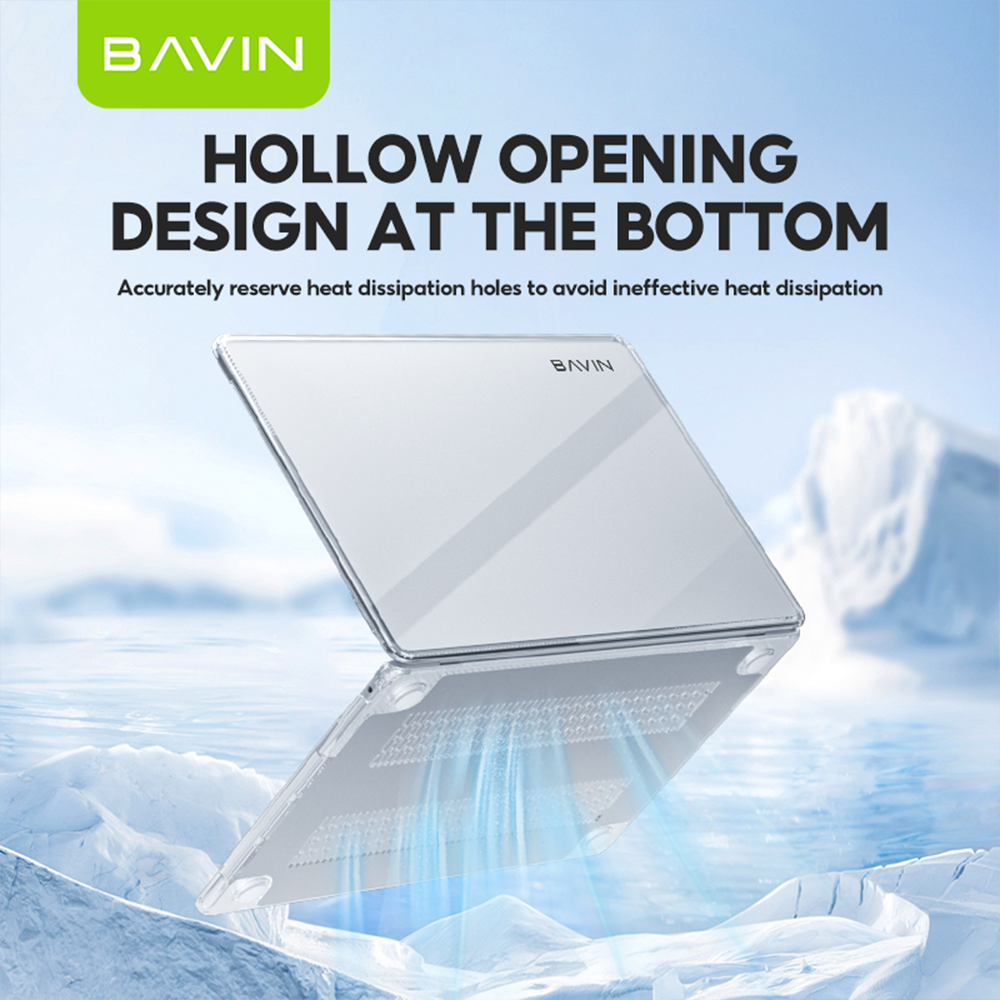 BAVIN C06 / C05 Transparent & Glossy Clear Case Anti-Scratch + Keyboard Protector For iPh Laptop for 13.3" / 13.6" / 15"