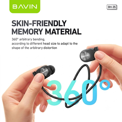 BAVIN BH35 Sports Bluetooth Wireless Lightweight Headphone Earphone Sweat Proof and Splash Proof