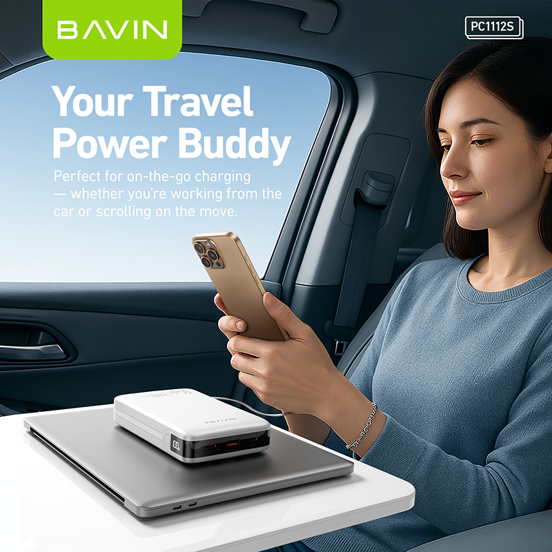 BAVIN PC1112S 20000mAh / 25000mAh 100W Fast Charging Powerbank w/ Built-in Cables, Supports Phones & Laptop