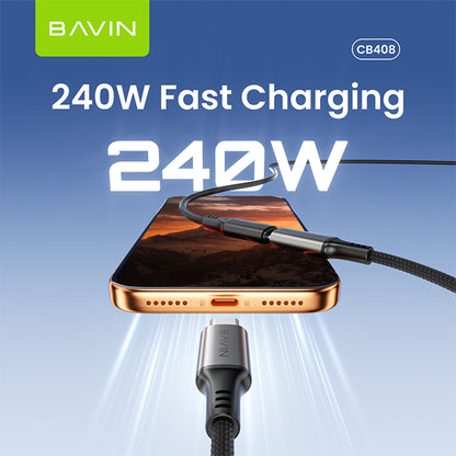 BAVIN CB408 USB Type-C 3.2 Male to Female PD 240W Fast Charing 2M Extension Data Cable 20Gbps Speed
