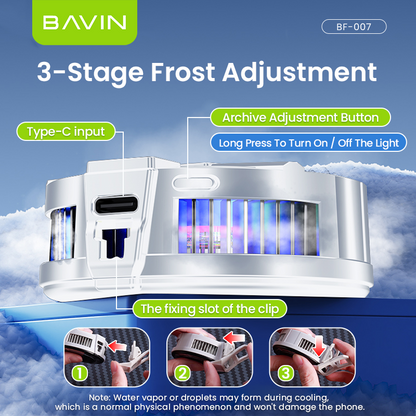 BAVIN BF-007 Magnetic Phone Gaming Cooler Portable Semiconductor Cooling Fan w/ 3 Speed Adjustment for Smartphones