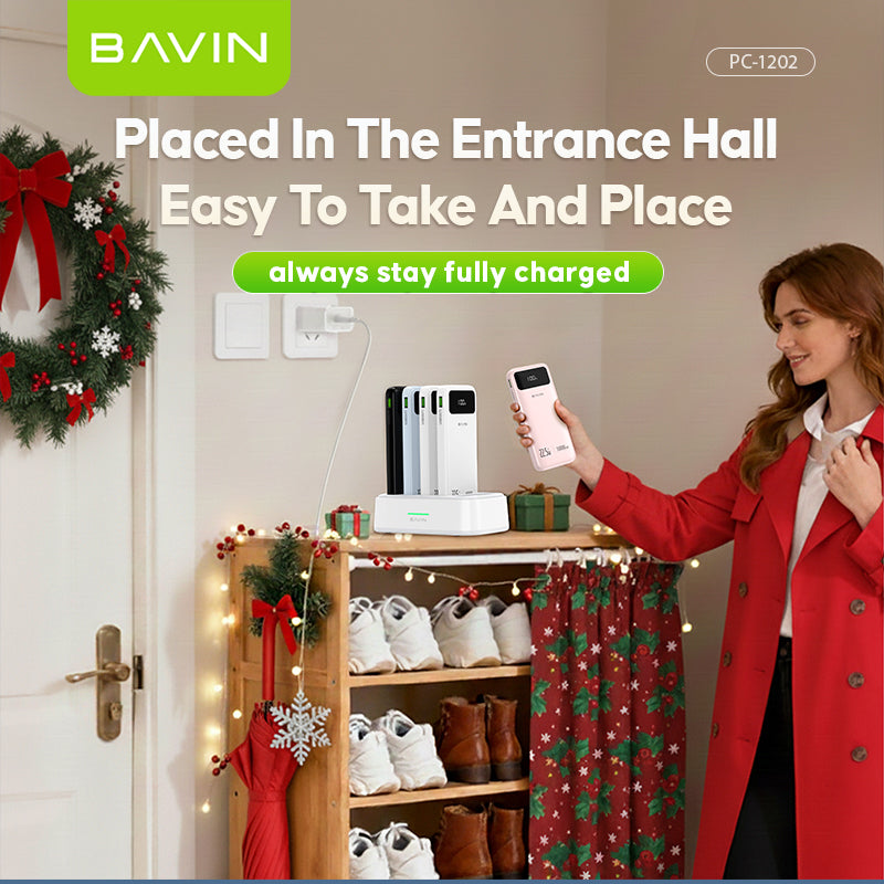 ( Christmas Gift ) BAVIN PC1202 10000mAh 5-in-1 Home Powerbank Set 22.5W Fast Charging w/ 45W PD Adapter + 60W Cable