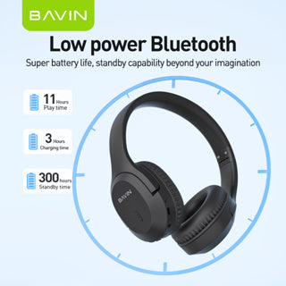 BAVIN HB-BH50 Bluetooth Stereo Headset w/ High-Quality Sound Built-In Microphone & Long Battery Life