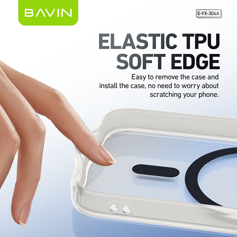 BAVIN YX304 Magnetic Suction Phone Case w/ Built-in Magnetic Ring | Drop Protection, Dustproof Compatible for iPhone 11-17 Series