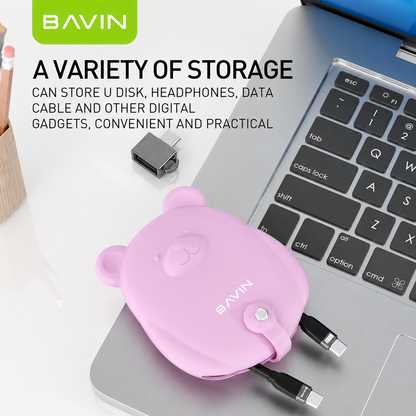 BAVIN BE03 Mini Bear Data Cable / Earphone Storage Bag Gadgets Storage Bag Organizer Accessories