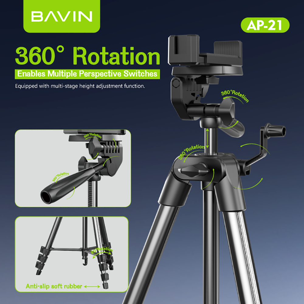 BAVIN D-Z-P21 Wireless Tripod with Bluetooth Remote for Camera & Phone