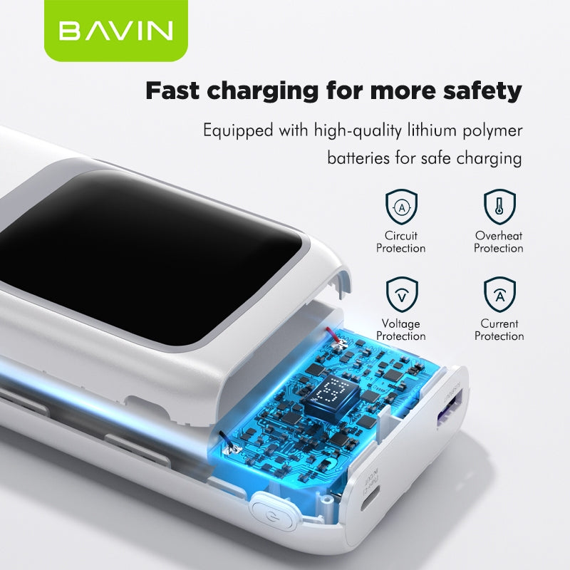 BAVIN Y-PC1030 20000mAh 22.5W Fast Charging Powerbank w/ Built-in Cable