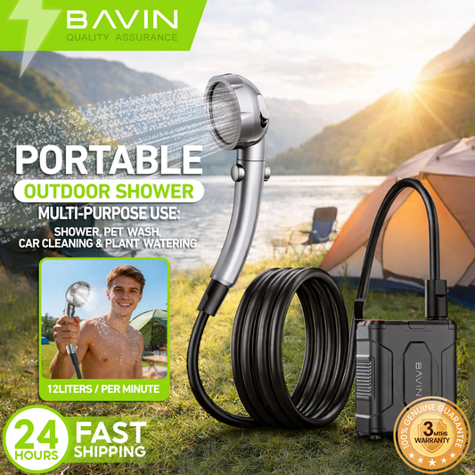BAVIN VC05 Portable 10000mAh Camping Electric Outdoor Shower –Multi-Purpose for Camping & Hiking