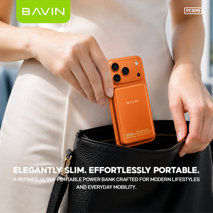 BAVIN PC1095 / PC1106 10000mAh 15W Ultra Thin Fast Charging Wireless Powerbank w/ Free Magnetic Ring