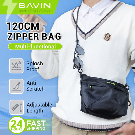 BAVIN E-BE19 Multi-functional Hanging Grid Storage Bag w/120cm Zipper Durable Nylon Fabric & Splash-Proof