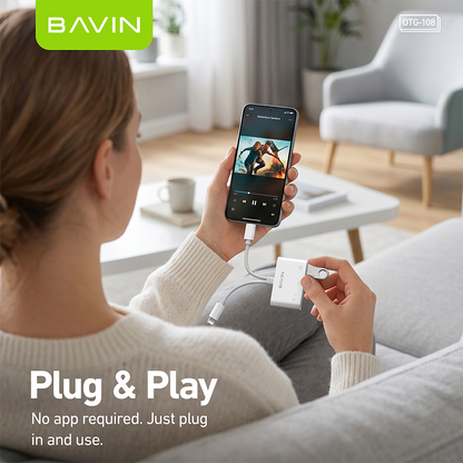 BAVIN O29 / O108 6in1 OTG Card Reader Adapter Type-C and iPhone To TF/SD+USB w/ 5Gbps Transmission