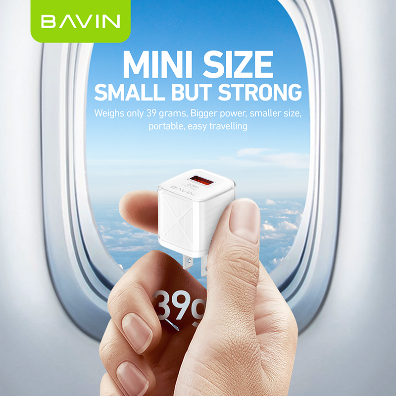 BAVIN PC967 PD 20W Mini Fast Charger Adapter w/ Intelligent Micro Chip for iPhone 16 & Android Phones