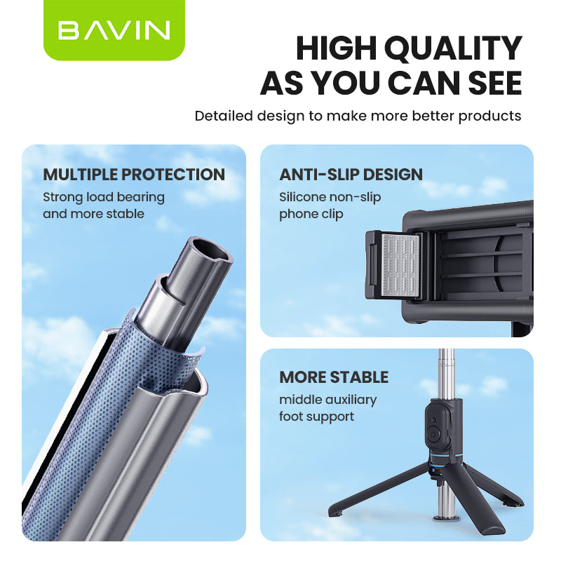 BAVIN D-Z-P11 Wireless Bluetooth Selfie Stick Tripod