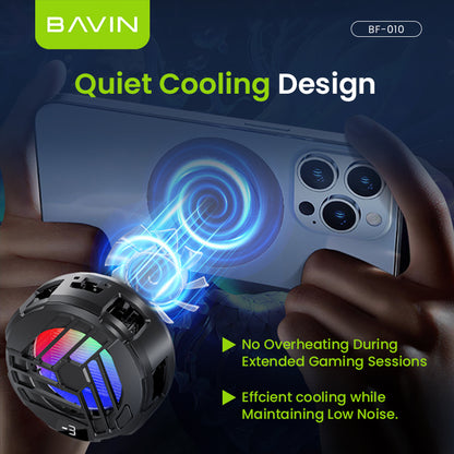 BAVIN BF-010 Magnetic Phone Cooler w/ Clip Design / RGB Light / Adjustable Cooling Gears