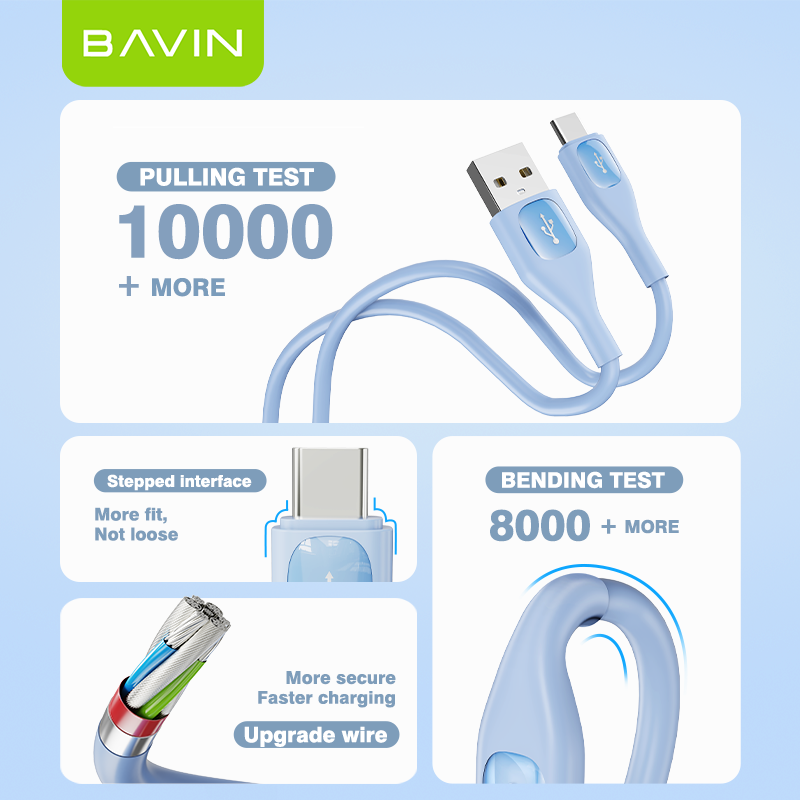 BAVIN U-CB285 PD 30W / 12W Fast Charging Data Cable Widely Compatible w/ iPhone, Type-C to iPh