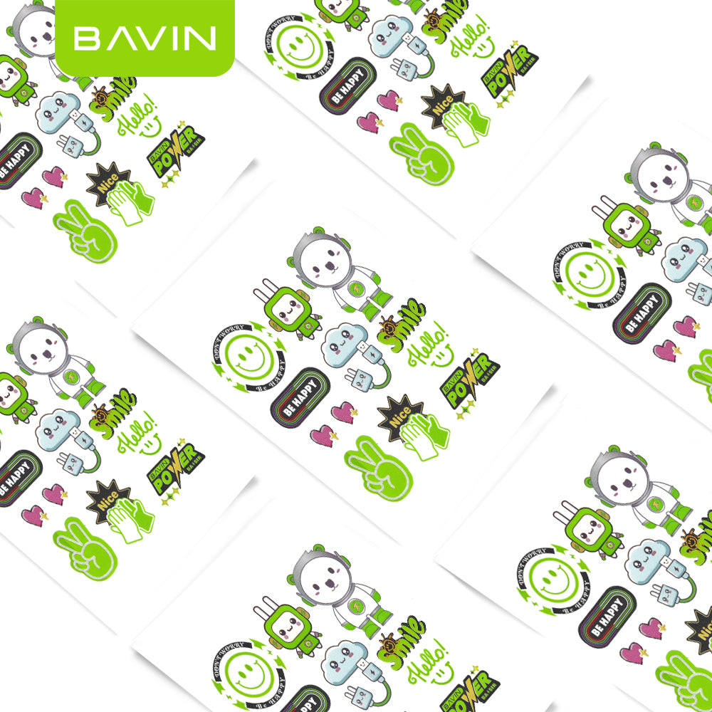 BAVIN Cute Cartoon Character Stickers Transparent DIY Decorative Sticker Suitable for Powerbank, Laptop & Smartphones