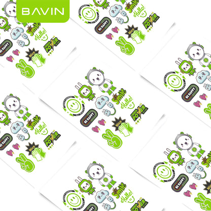 BAVIN Cute Cartoon Character Stickers Transparent DIY Decorative Sticker Suitable for Powerbank, Laptop & Smartphones