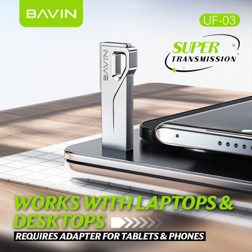 BAVIN UF03 USB 3.2 Flash Drive High-Speed Plug & Play Storage w/ Fast Data Transfer for Computer