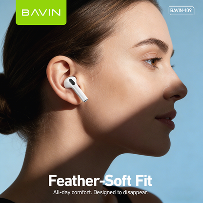 BAVIN BA109 Hi-Res Audio TWS Wireless Bluetooth 6.0 Earphones w/ Microphone & 30 Hours Playtime