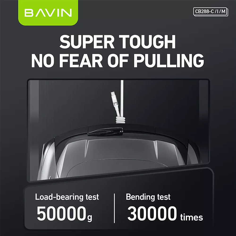 BAVIN CB288 18W PD Fast Charging Soft Silicone Thick Wire Data Cable Compatible for Smartphones