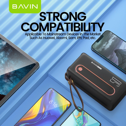 BAVIN PC066 50000mAh Powerbank Charging Type-C Micro iPhone Input & 4 USB Output w/ LED Light PowerBank