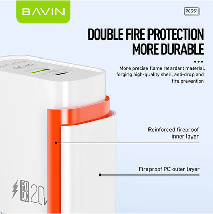 BAVIN C-PC951 20W Dual-Port PD Charger