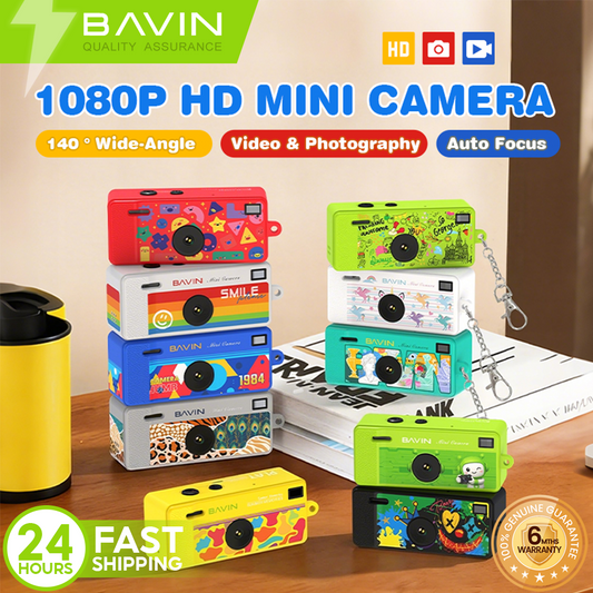 BAVIN CD01 Mini Thumb Camera 1080P HD 12MP Wide w/ Flash and Keychain | Support TF Card