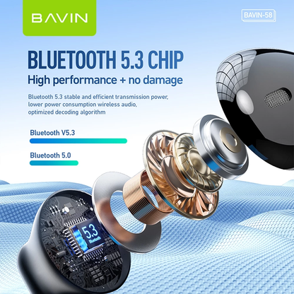 BAVIN HB-BA-58 HiFi Wireless Bluetooth Earbuds w/ Built-in Microphone