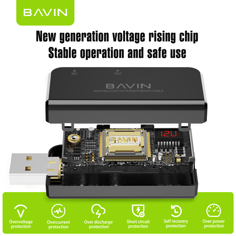 BAVIN PC812 Powerbank To Wifi Router Modem USB Booster Charging Cable