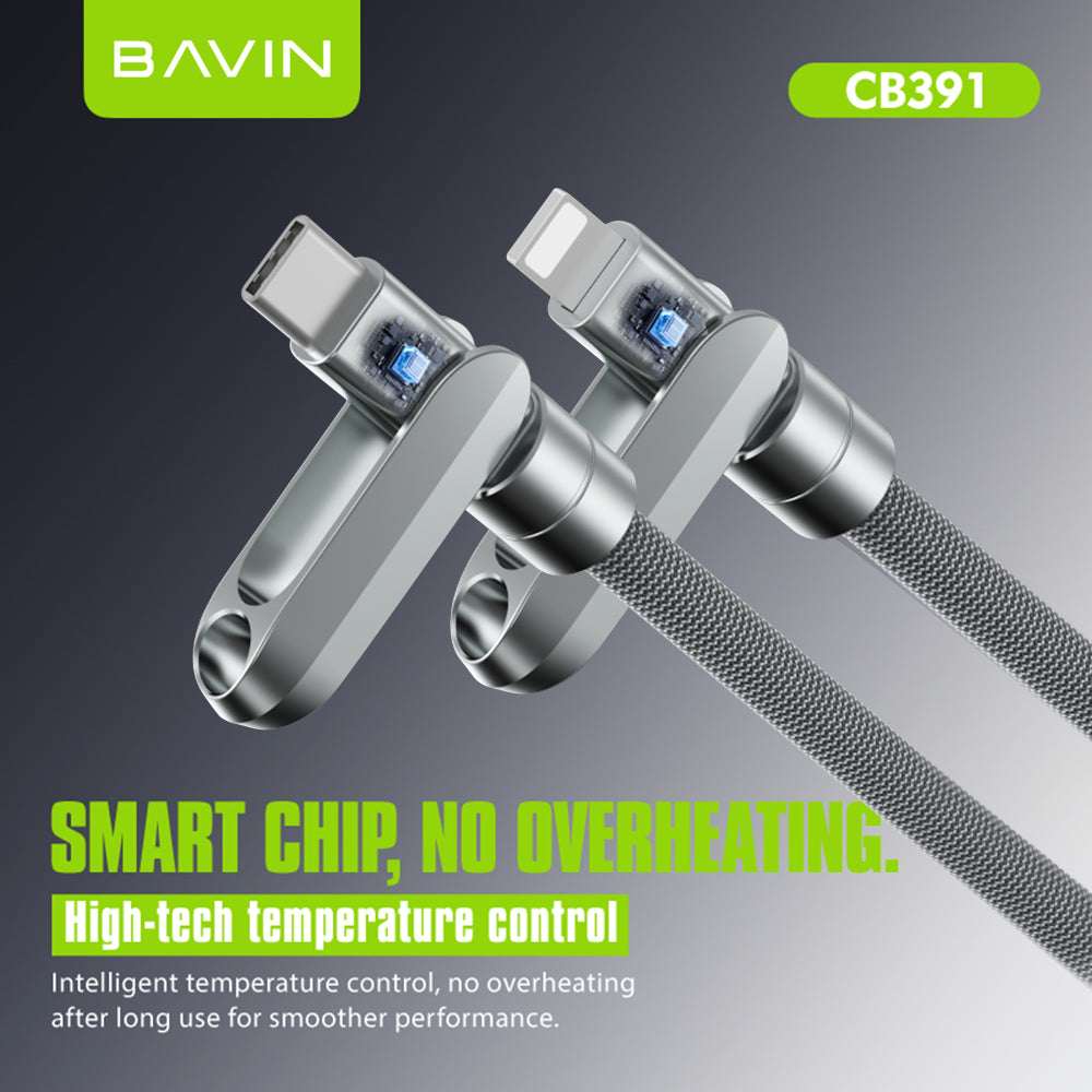 BAVIN U-CB391 2-in-1 30W PD Portable Fast Charging & Data Transmission Cable 1.2M Lanyard Type-C to iPhone / Type-C to Type-C