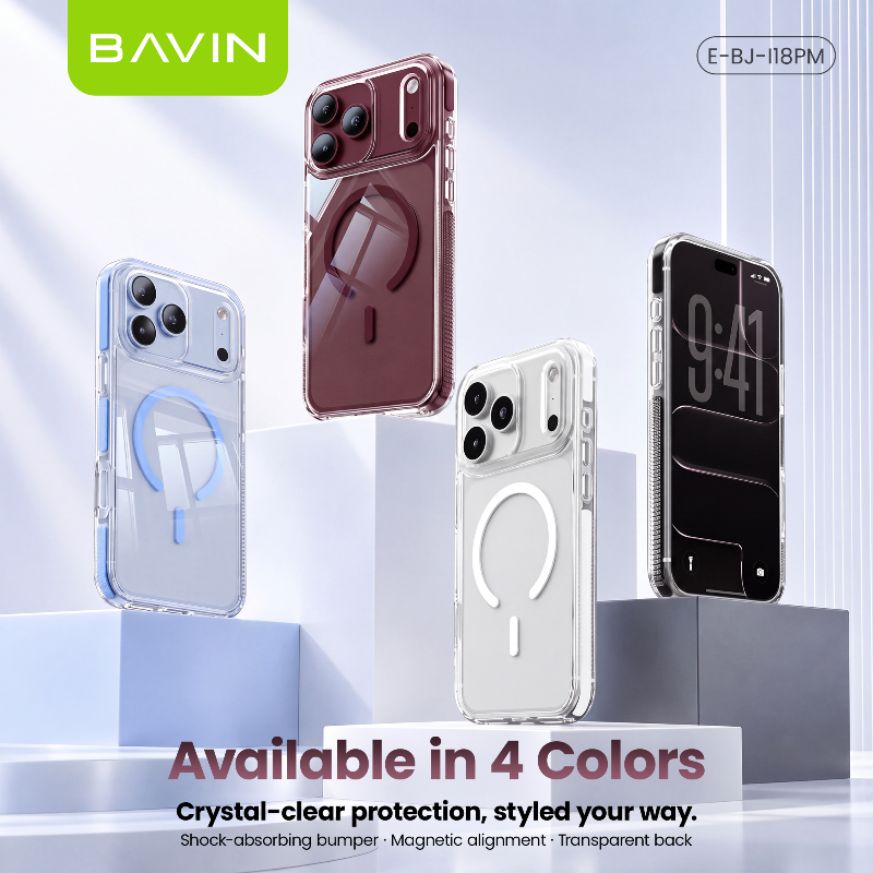 BAVIN BJ Transparent Phone Case Magnetic Case Anti-Yellowing/fingerprint ,Shockproof for iPhone 18/17 Pro