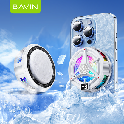 BAVIN BF-007 Magnetic Phone Gaming Cooler Portable Semiconductor Cooling Fan w/ 3 Speed Adjustment for Smartphones