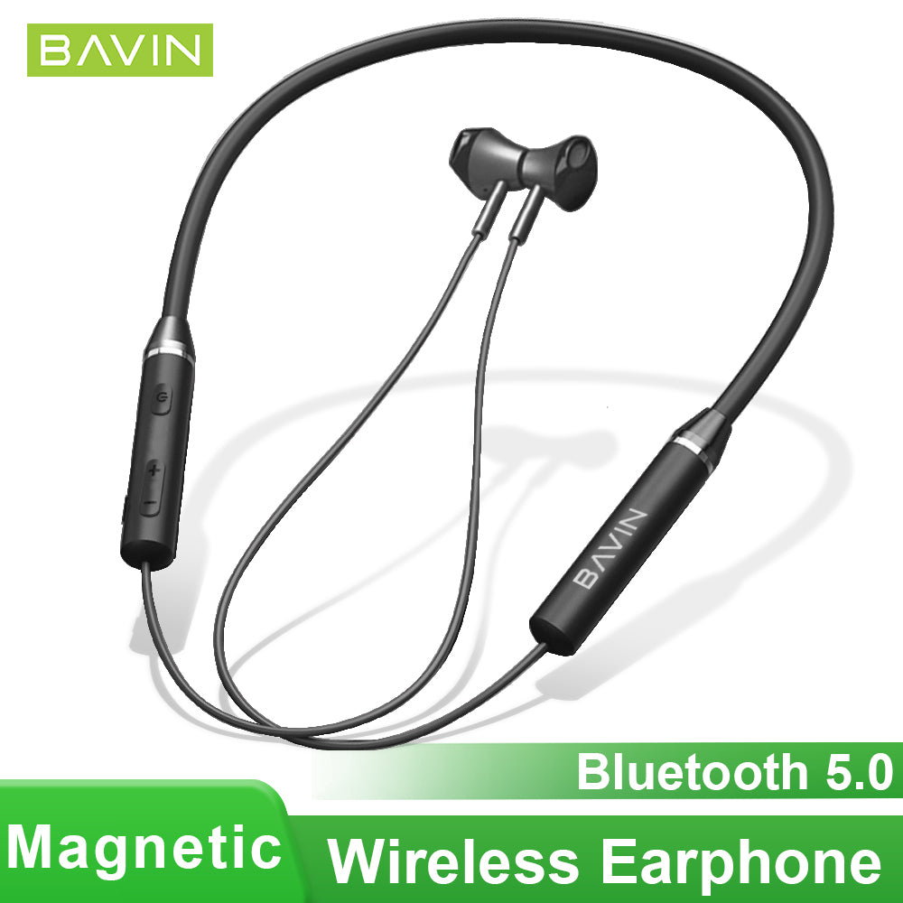 BAVIN HB-BH30 Magnetic Neckband Bluetooth Wireless Earphone Black