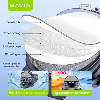BAVIN PS105 3in1 Car Phone Holder Anti-Slip Dashboard 180° Rotating w/ Parking Number + Glasses Storage