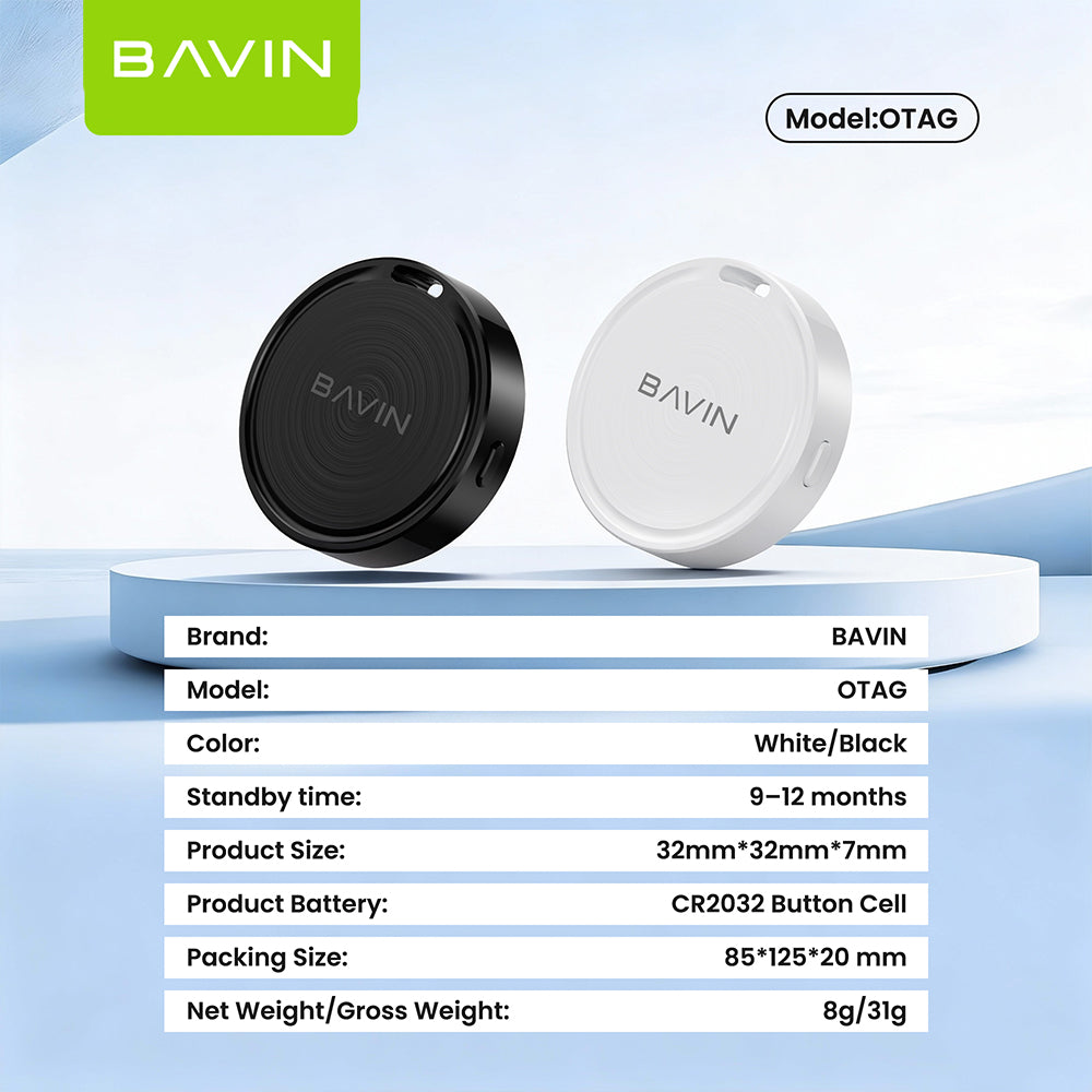 BAVIN OTAG Smart Wireless Bluetooth Finder Locator w/Built-in Buzzer &Lanyard for Android Devices