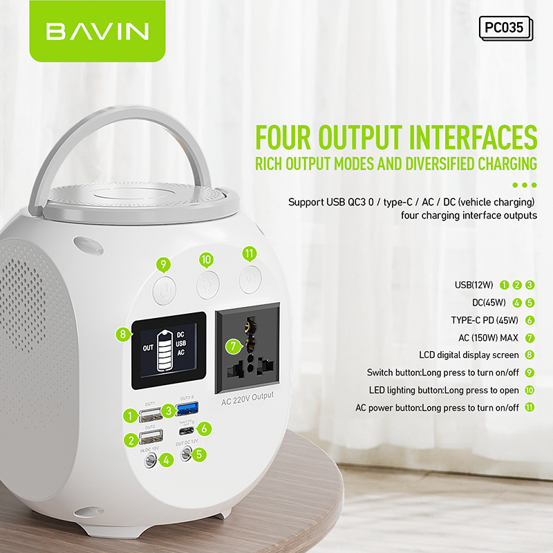 BAVIN Y-PC035 150W Emergency Power Supply for Outdoor/ Travel & Camping