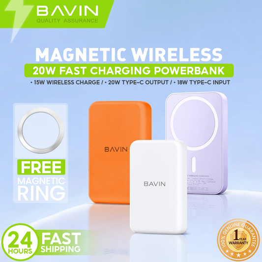 BAVIN Y-PC029P 5000mAh / 10000mAh Wireless Fast Charging Powerbank w/ USB-C Input/Output