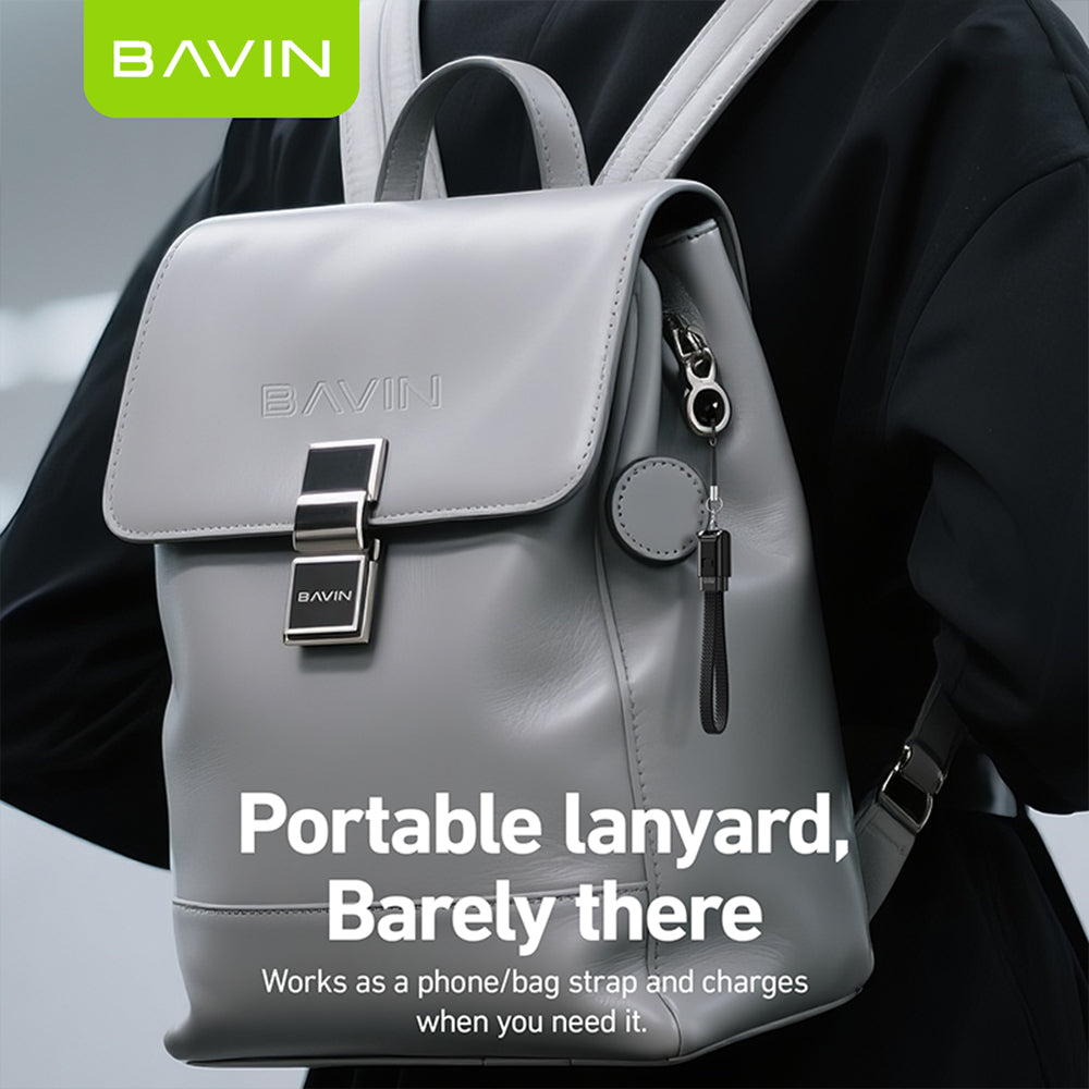 BAVIN U-CB396 60W PD Mini Fast Charging Lanyard Data Cable Type-C to Type-C & Type-C to iPh for Phone & Powerbank